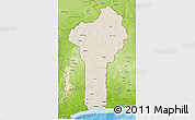Shaded Relief 3D Map of Benin, physical outside