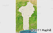 Shaded Relief 3D Map of Benin, satellite outside