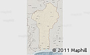 Shaded Relief 3D Map of Benin, semi-desaturated