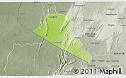 Physical 3D Map of Boukoumbe, semi-desaturated