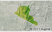 Satellite 3D Map of Boukoumbe, lighten, semi-desaturated