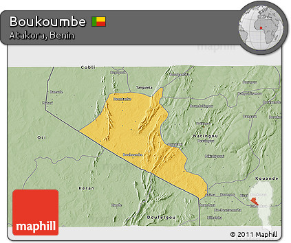 Savanna Style 3D Map of Boukoumbe
