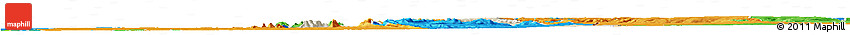 Shaded Relief Horizon Map of Boukoumbe, political outside