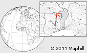 Blank Location Map of Boukoumbe, highlighted country, within the entire country