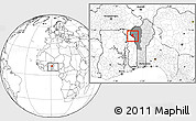 Blank Location Map of Boukoumbe, highlighted country, highlighted parent region, within the entire country