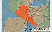 Political Map of Boukoumbe, semi-desaturated