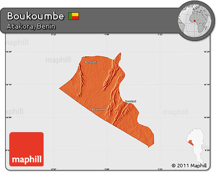 Political Map of Boukoumbe, single color outside