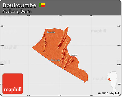 Political Map of Boukoumbe, single color outside