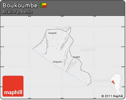 Silver Style Map of Boukoumbe, single color outside