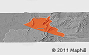 Political Panoramic Map of Boukoumbe, desaturated