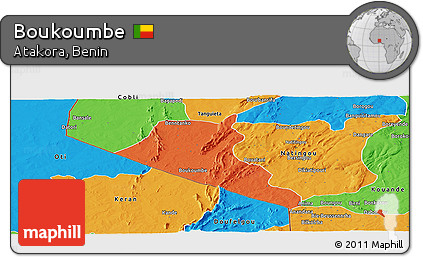 Political Panoramic Map of Boukoumbe