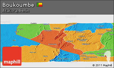 Political Panoramic Map of Boukoumbe