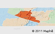 Political Panoramic Map of Boukoumbe, lighten