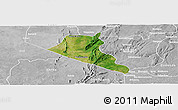 Satellite Panoramic Map of Boukoumbe, lighten, desaturated