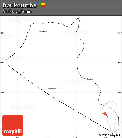 Blank Simple Map of Boukoumbe, cropped outside