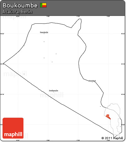 Blank Simple Map of Boukoumbe, cropped outside