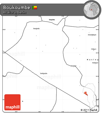 Blank Simple Map of Boukoumbe