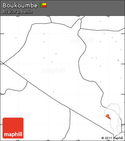 Blank Simple Map of Boukoumbe, no labels