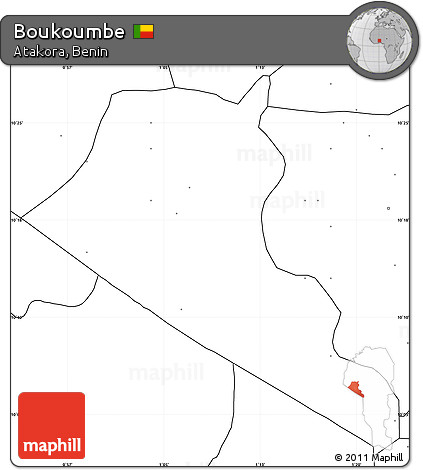 Blank Simple Map of Boukoumbe, no labels