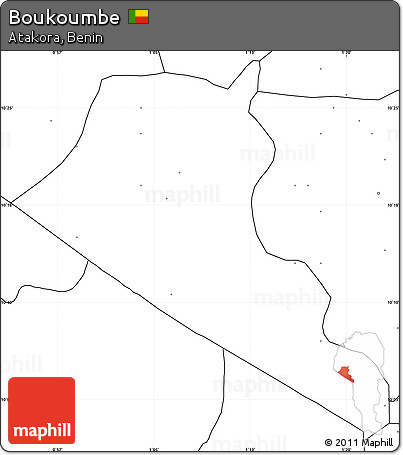 Blank Simple Map of Boukoumbe, no labels