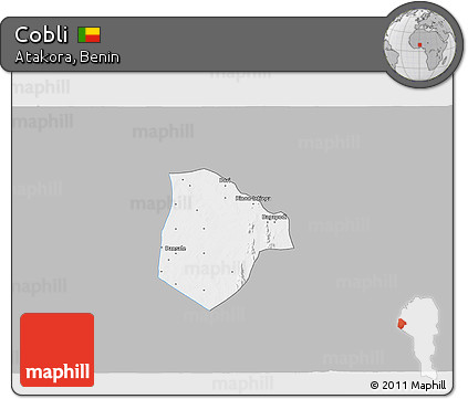 Gray 3D Map of Cobli, single color outside