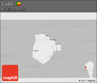 Gray 3D Map of Cobli, single color outside