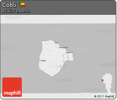 Gray 3D Map of Cobli, single color outside