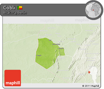 Physical 3D Map of Cobli, lighten