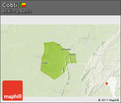 Physical 3D Map of Cobli, lighten
