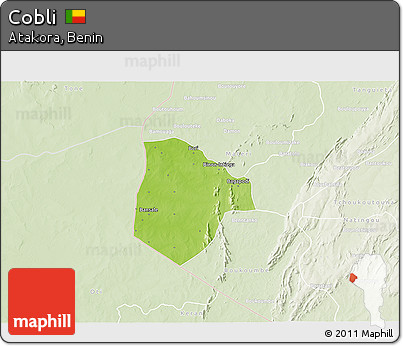 Physical 3D Map of Cobli, lighten