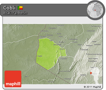 Physical 3D Map of Cobli, semi-desaturated