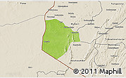 Physical 3D Map of Cobli, shaded relief outside