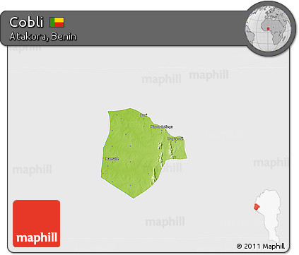Physical 3D Map of Cobli, single color outside