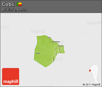 Physical 3D Map of Cobli, single color outside