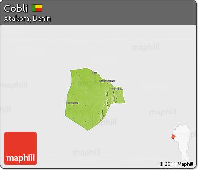 Physical 3D Map of Cobli, single color outside
