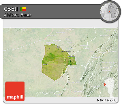 Satellite 3D Map of Cobli, lighten