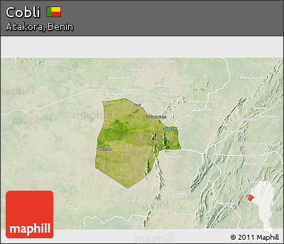Satellite 3D Map of Cobli, lighten