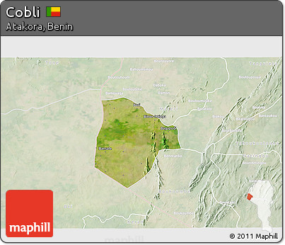Satellite 3D Map of Cobli, lighten