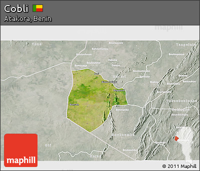 Satellite 3D Map of Cobli, lighten, semi-desaturated