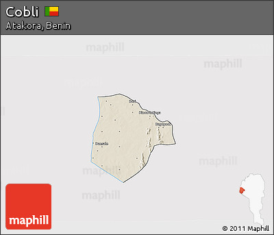Shaded Relief 3D Map of Cobli, cropped outside