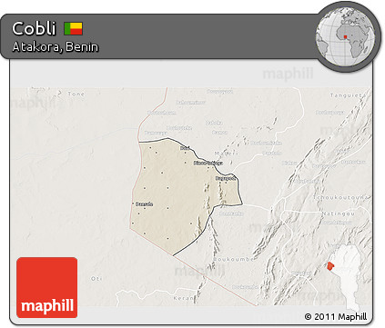 Shaded Relief 3D Map of Cobli, lighten