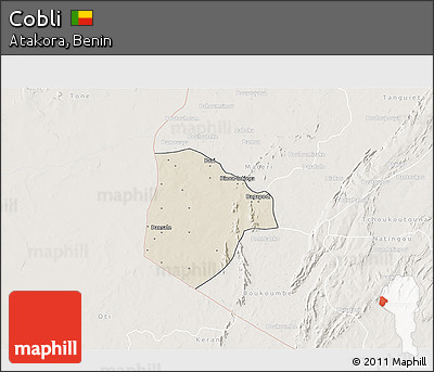 Shaded Relief 3D Map of Cobli, lighten