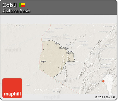 Shaded Relief 3D Map of Cobli, lighten