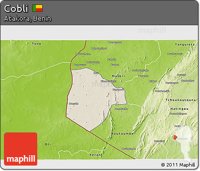 Shaded Relief 3D Map of Cobli, physical outside
