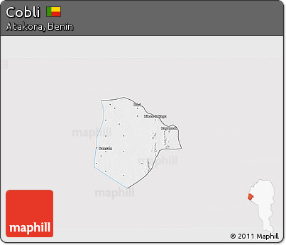 Silver Style 3D Map of Cobli, single color outside