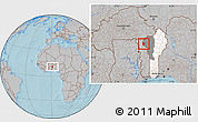 Gray Location Map of Cobli, highlighted country, highlighted parent region, hill shading