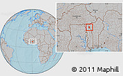 Gray Location Map of Cobli, hill shading