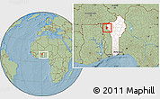 Savanna Style Location Map of Cobli, highlighted country, within the entire country, hill shading