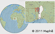 Savanna Style Location Map of Cobli, highlighted country, highlighted parent region, within the entire country, hill shading