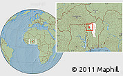 Savanna Style Location Map of Cobli, highlighted parent region, hill shading